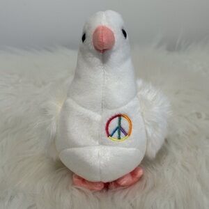 Ty Serenity White Dove of Peace Plush with Peace Emblem